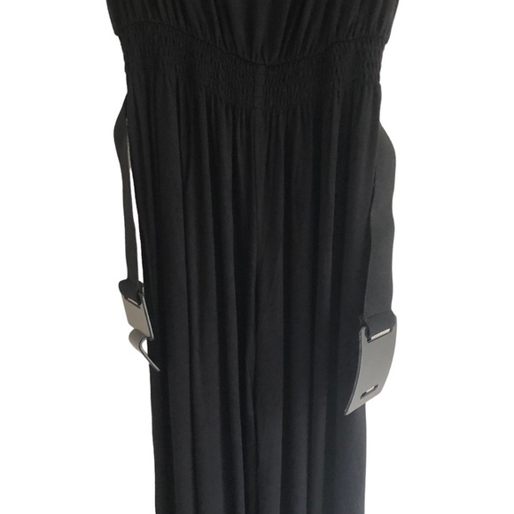 Grace Elements Drape Neck Bat Wing Belted Jumpsuit Black Size Small NWT - Picture 4 of 14